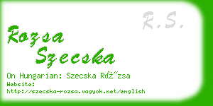 rozsa szecska business card